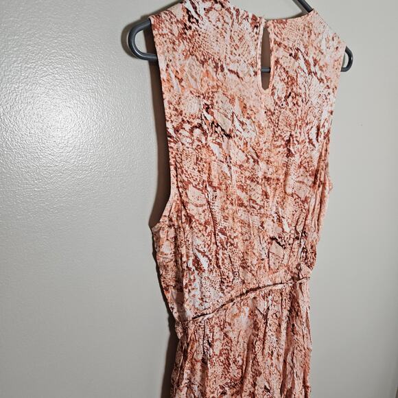 NWT INC Topson Lightweight Snake Print Sleeveless Ruffle Dress Sz Large - Picture 9 of 13